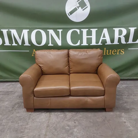 BAILEY 2 SEATER LEATHER SOFA - TAN