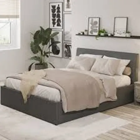 BOXED GFW ASCOT KING GREY END LIFT OTTOMAN BED (2 BOXES)