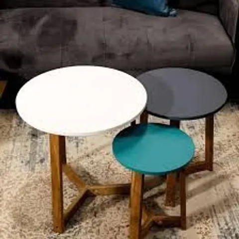 BOXED LPD JASPER NEST OF TABLES - WHITE/GREY/BLUE (1 BOX)