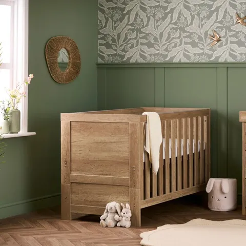 BOXED OBABY NIKA COT BED - OAK (2 BOXES)