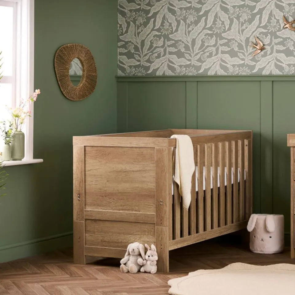 BOXED OBABY NIKA COT BED - OAK (2 BOXES)
