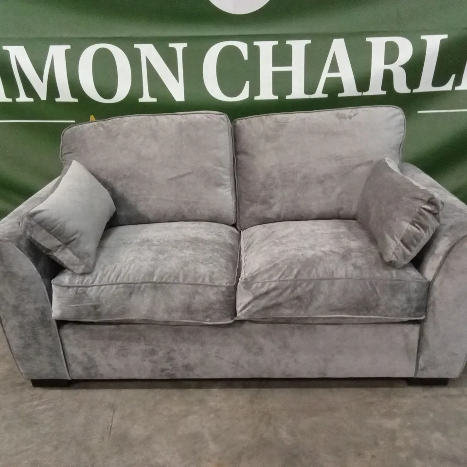 DESIGNER 2 SEATER FABRIC SOFABED - SILVER