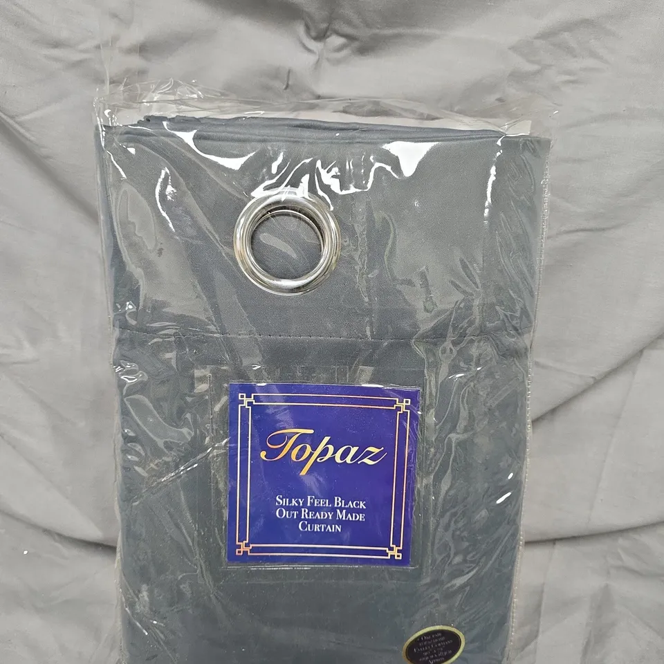 TOPAZ SILKY FEEL BLACK OUT READY MADE CURTAIN – EYELET HEADER