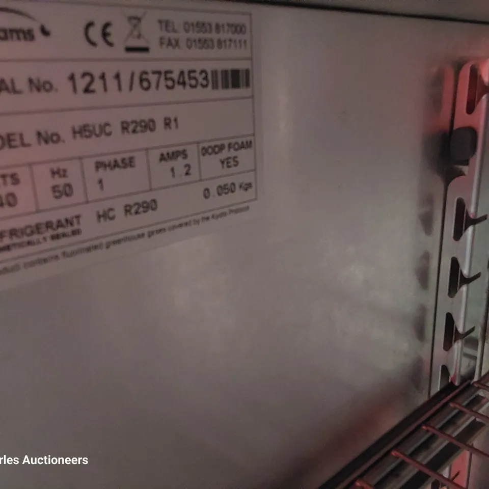 WILLIAMS UNDERCOUNTER FRIDGE H5UC R290 R1