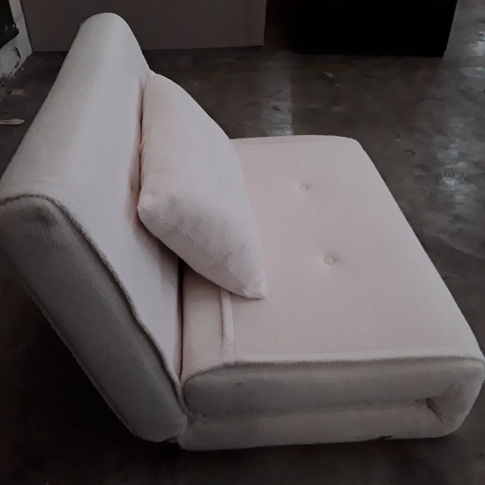 QUALITY DESIGNER RAFAEL SINGLE SOFABED - CREAM FABRIC 