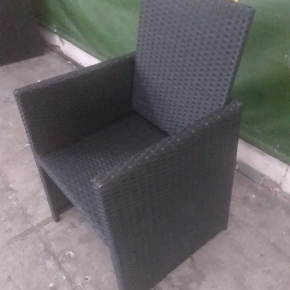 RATTAN EFFECT GARDEN CHAIR BLACK