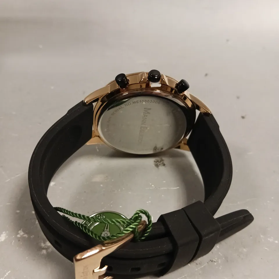 MANN EGERTON DYNAMIC ROSE RUBBER STRAP WATCH 