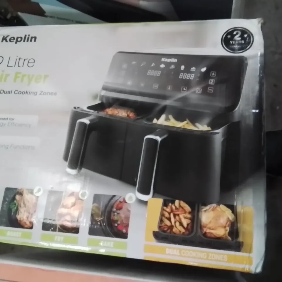 BOXED KEPLIN 9 LITRE DUAL DRAWER AIRFRYER