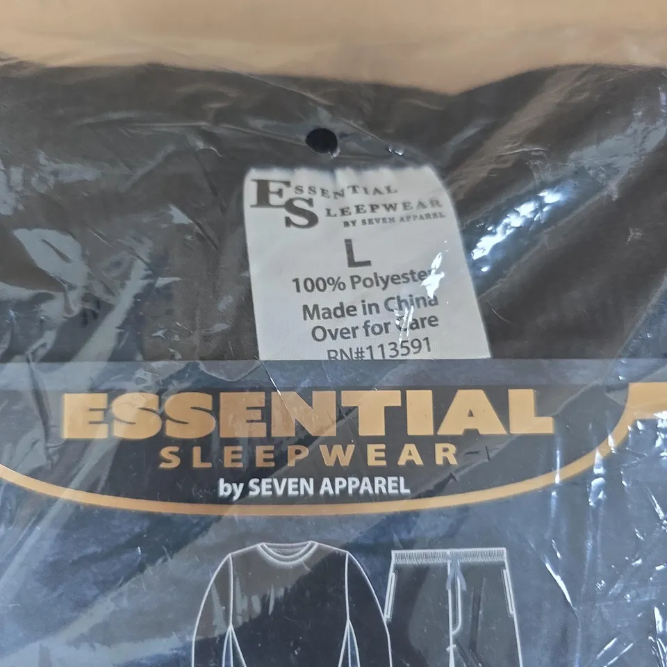 ESSENTIAL SLEEPWEAR BY SEVEN APPAREL – PAJAMA SET, SIZE L, 100% POLYESTER