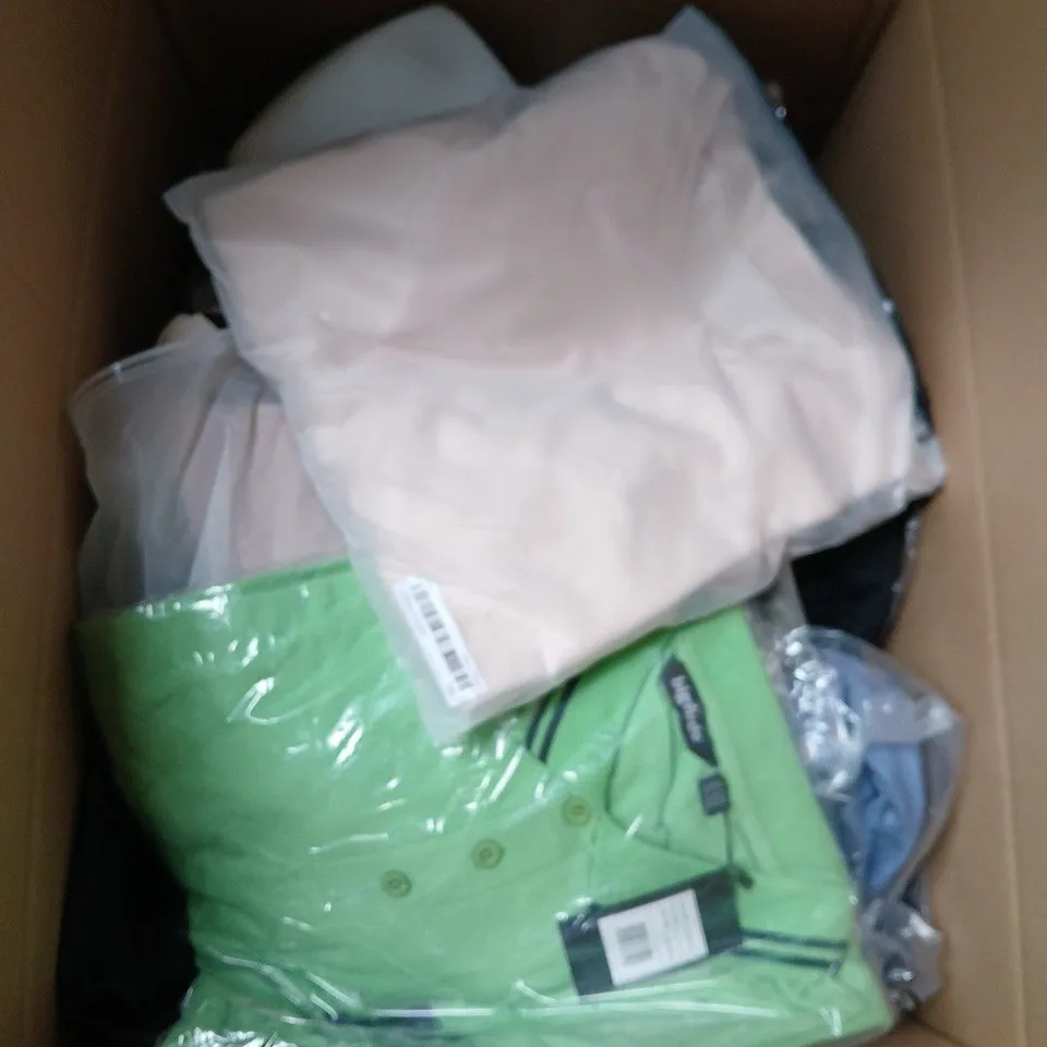 APPROXIMATELY 20 ASSORTED CLOTHING PRODUCTS IN VARIOUS STYLES & SIZES TO INCLUDE PANTS, T-SHIRTS, DRESSES ETC