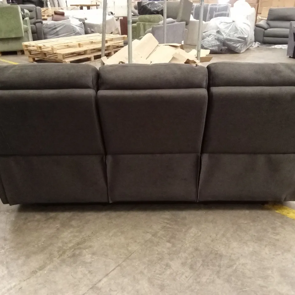 ALBION FABRIC 3 SEATER HIGH BACK MANUAL RECLINER SOFA - CHARCOAL RRP £749