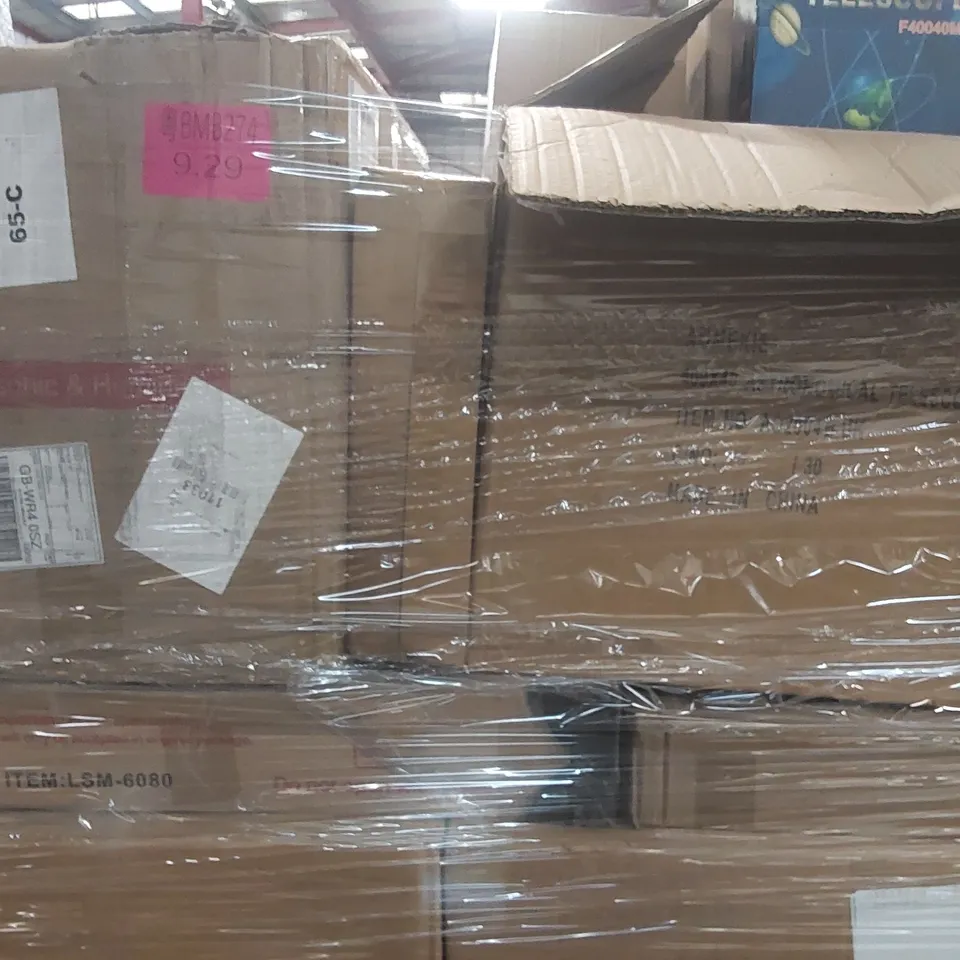 PALLET CONTAINING A VERY LARGE QUANTITY OF ASTRONOMICAL TELESCOPES AND OTHER ASSORTED ITEMS 