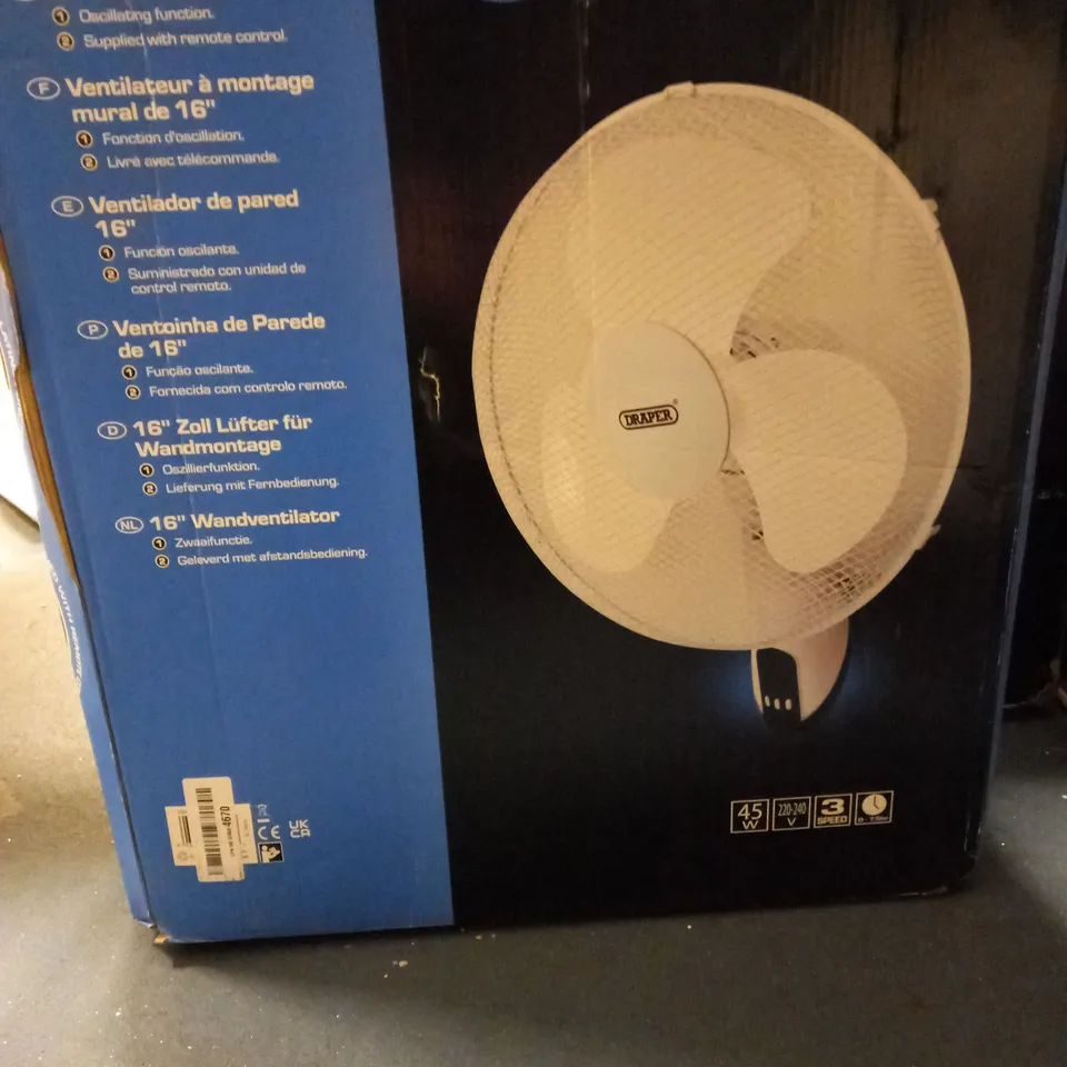 DRAPER 70975 OSCILLATING WALL MOUNTED FAN