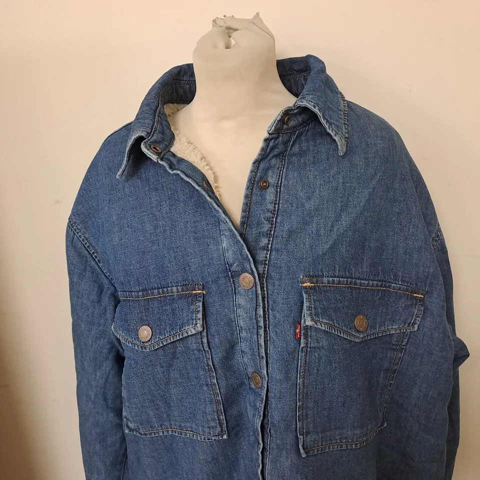 LEVIS STRAUSS SHERPA LINED DENIM JACKET SIZE L