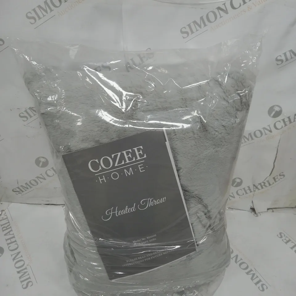 BOXED COZEE HOME HEATED BLANKET IN LIGHT GREY