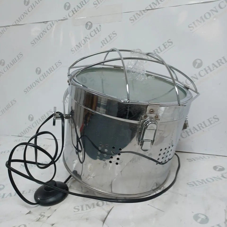 SILVER CAGE LAMP