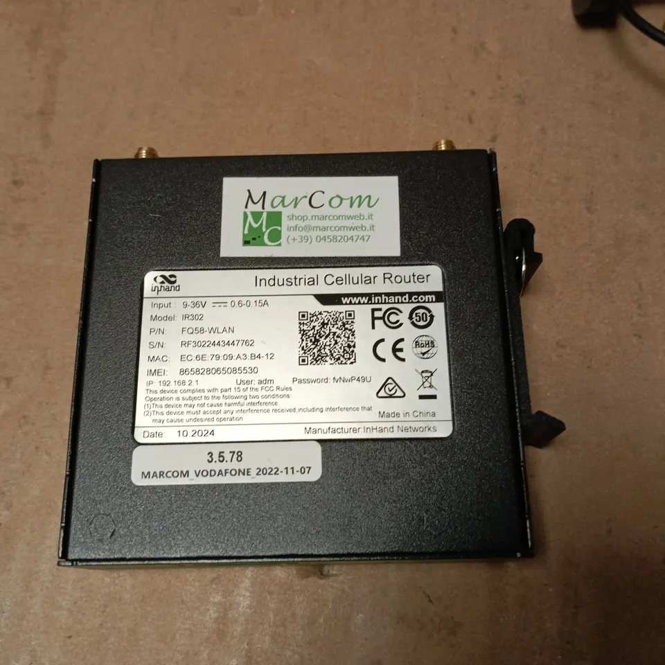 INHAND IR302 INDUSTRIAL CELLULAR ROUTER WITH 2 ANTENNAS