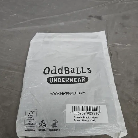 ODDBALLS MEN'S BOXER SHORTS – CLASSIC BLACK, 3XL 