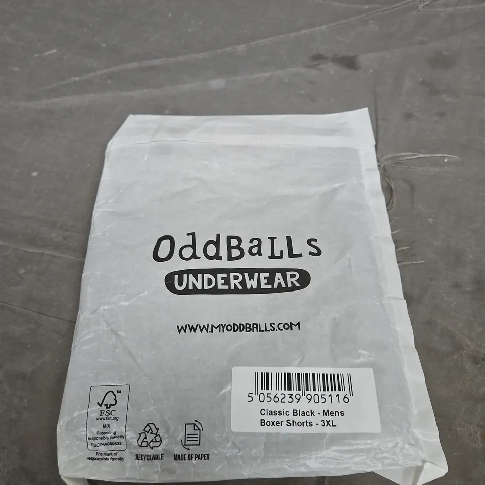 ODDBALLS MEN'S BOXER SHORTS – CLASSIC BLACK, 3XL