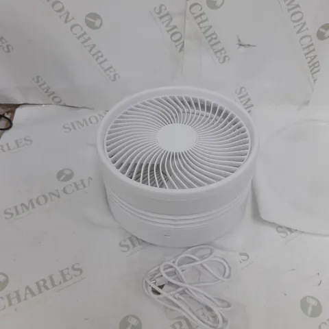 BOXED BELL & HOWELL RECHARGEABLE EXTENDABLE DESK & FLOOR FAN, WHITE