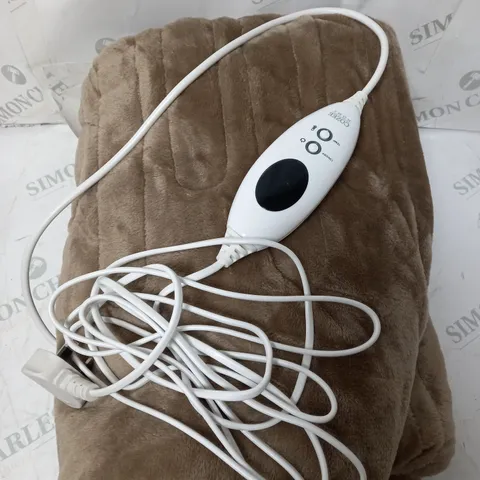 COZEE HOME HEATED BLANKET IN DARK TAUPE