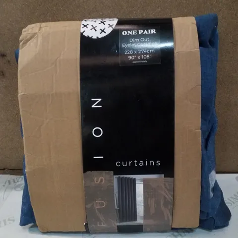 POLYESTER ROOM DARKENING CURTAIN PAIR 228×274CM