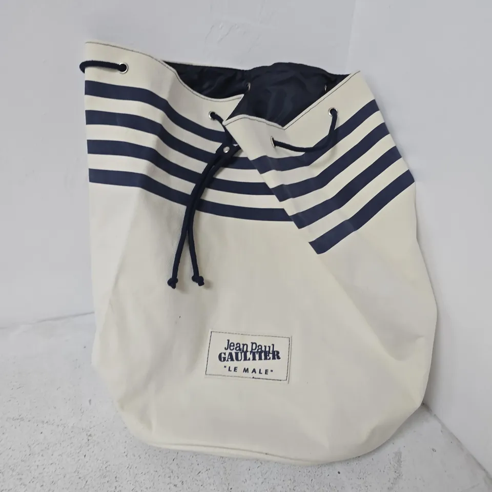 JEAN PAUL GAULTIER 'LE MALE' SAILOR DUFFEL BAG BLUE/WHITE