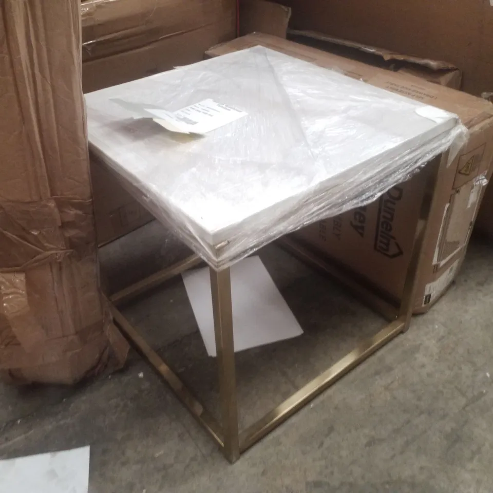 SCALA LAMP TABLE, GOLD AND MARBLE EFFECT