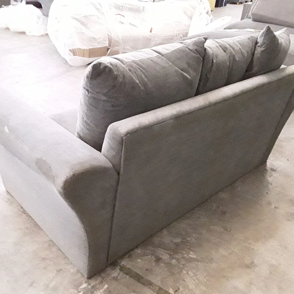QUALITY DESIGNER 2 SEATER SOFA - GREY FABRIC
