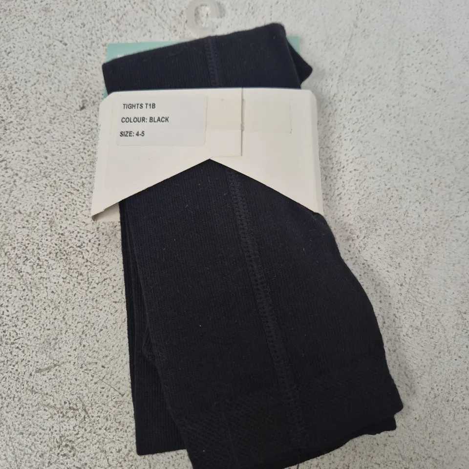 UNI SOCK Black Tights – Pure Organic Cotton, Size 4-5