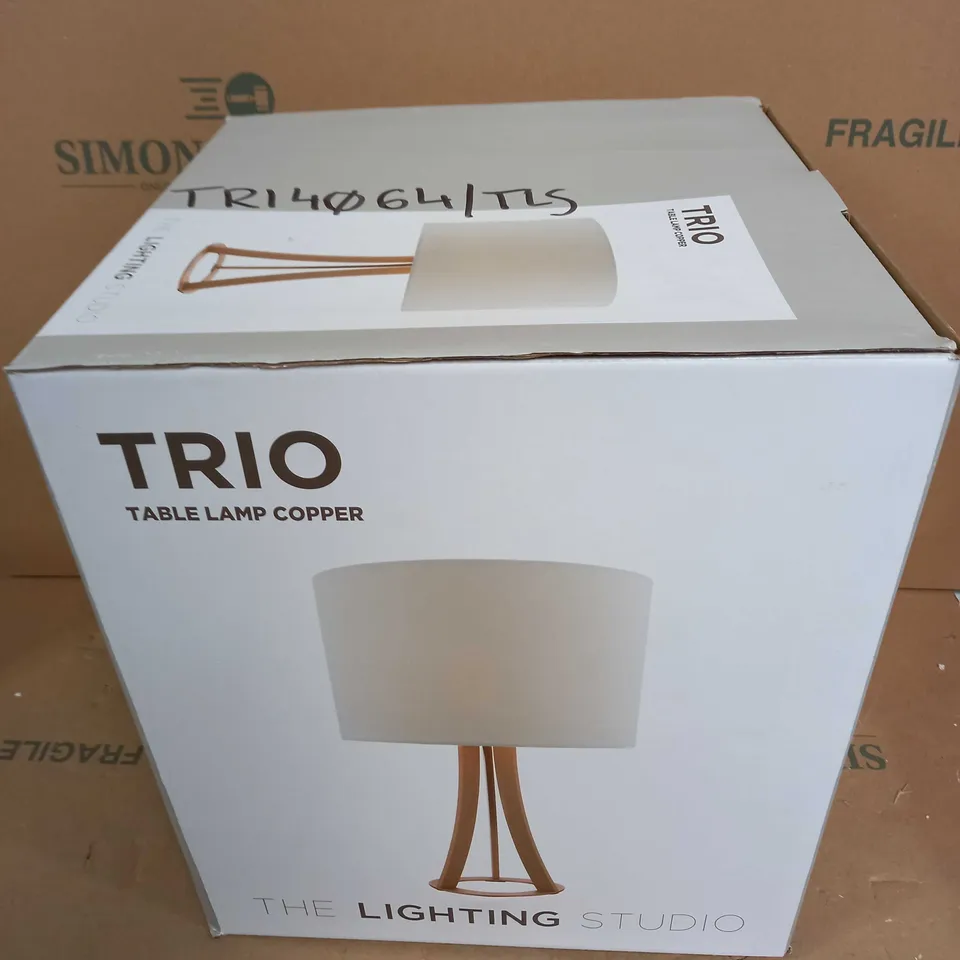 THE LIGHTING STUDIO TRIO TABLE LAMP - COPPER 