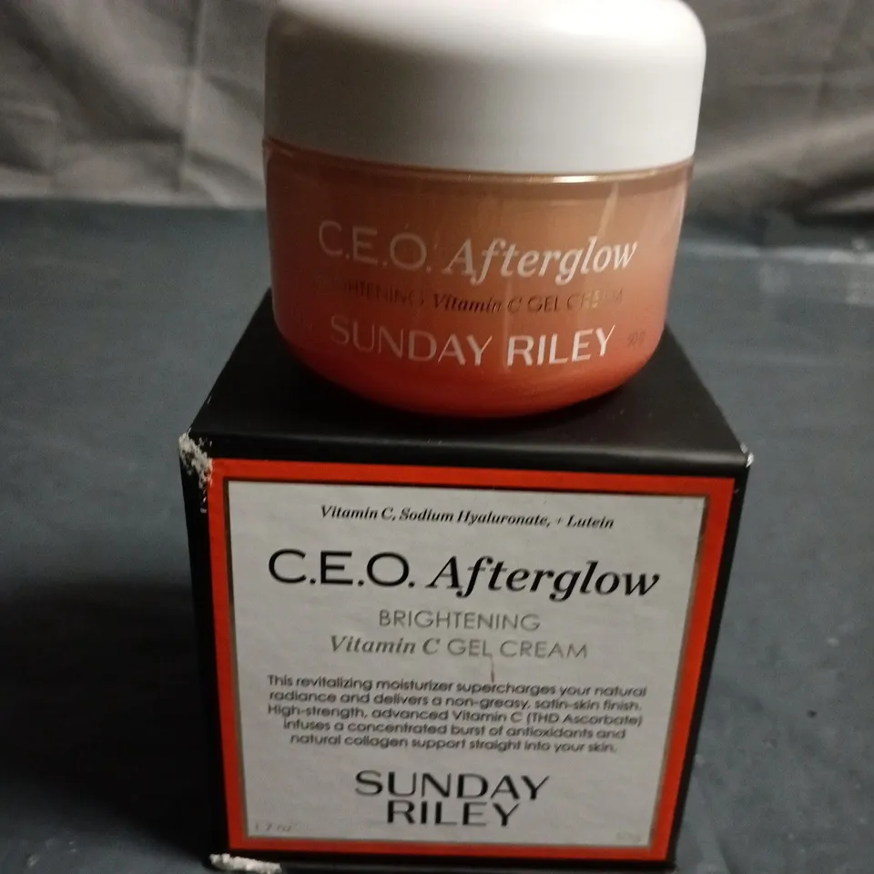 SUNDAY RILEY C.E.O. AFTERGLOW BRIGHTENING VITAMIN C GEL CREAM – 50 ML (BOXED)