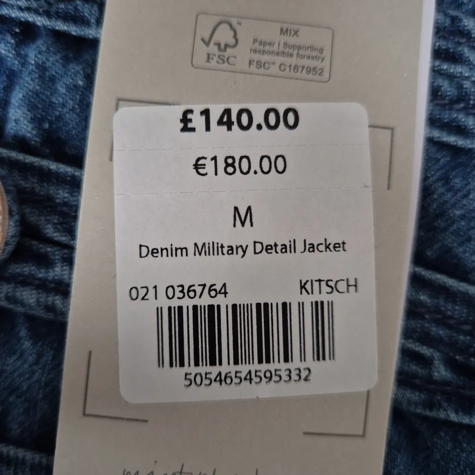 MINT VELVET MINI DENIM MILITARY DETAIL JACKET – DENIM, SIZE M