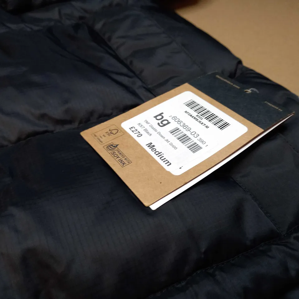 THE NORTH FACE BLACK DIABLO DOWN JACKET - MEDIUM