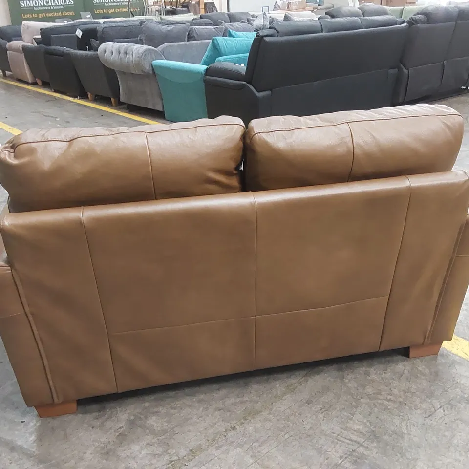 BAILEY 2 SEATER LEATHER SOFA - TAN RRP £829