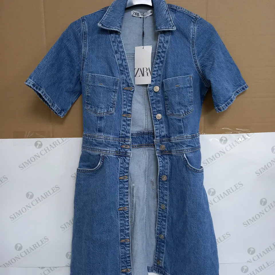ZARA DENIM JACKET IN BLUE - EU SMALL