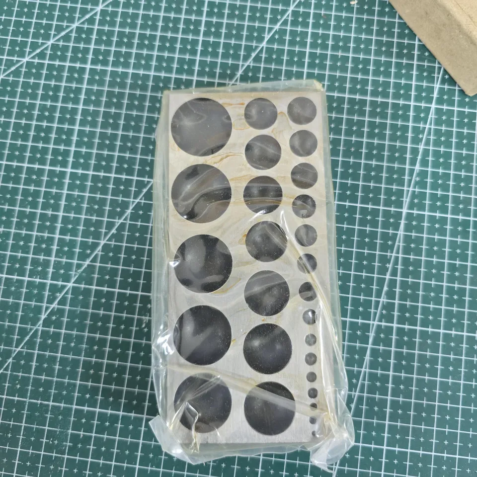 DAPPING BLOCK, STEEL FLAT, 27 HOLES, 5 X 2-1/2 IN – RDG (QTY 1)