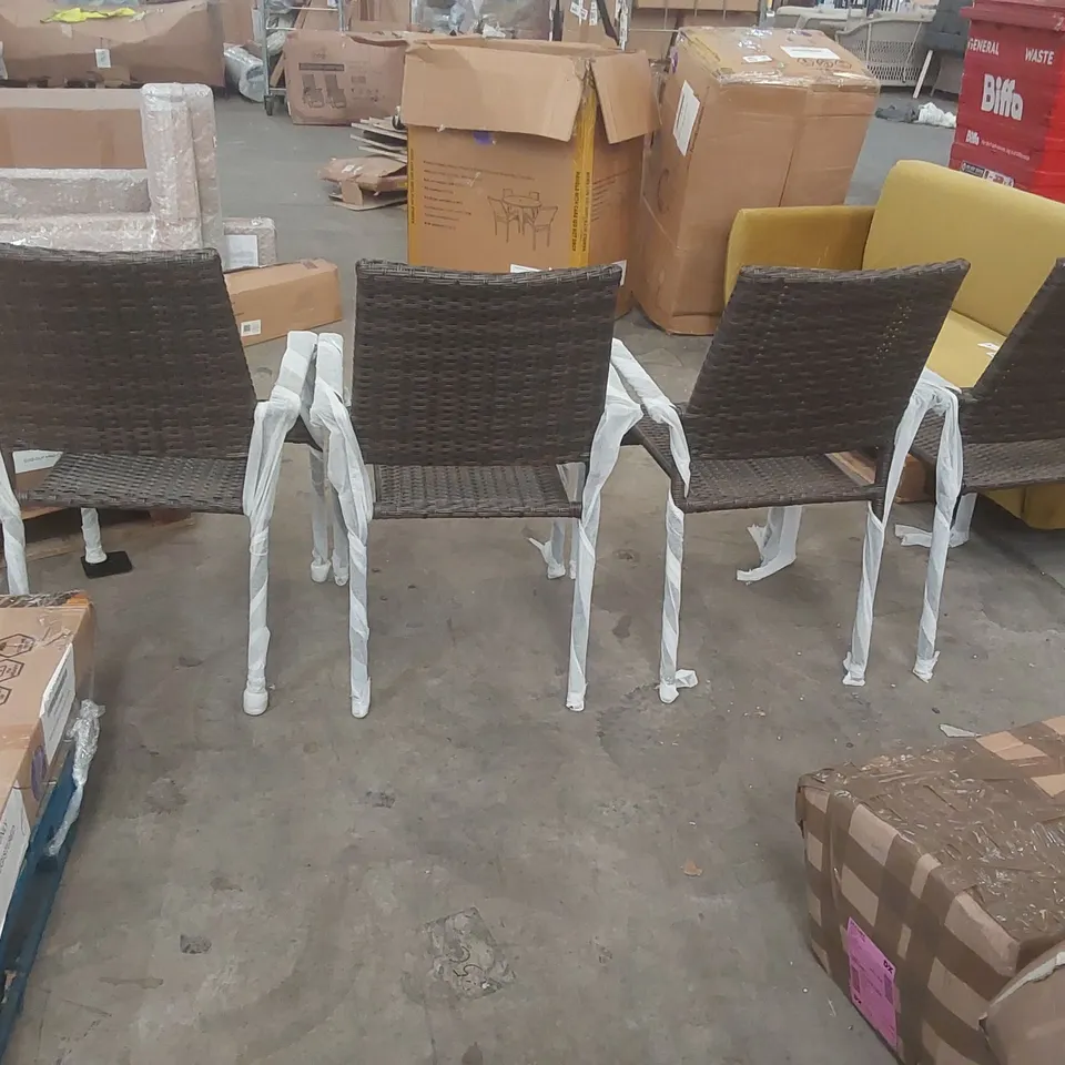 BOXED SET OF 4 ANTIGUA RATTAN DINING CHAIRS