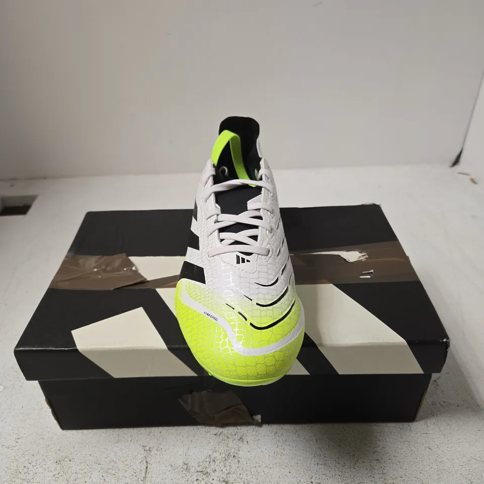 ADIDAS PREDATOR LEAGUE FG/MG FOOTBALL BOOTS – WHITE/BLACK/NEON, UK 7