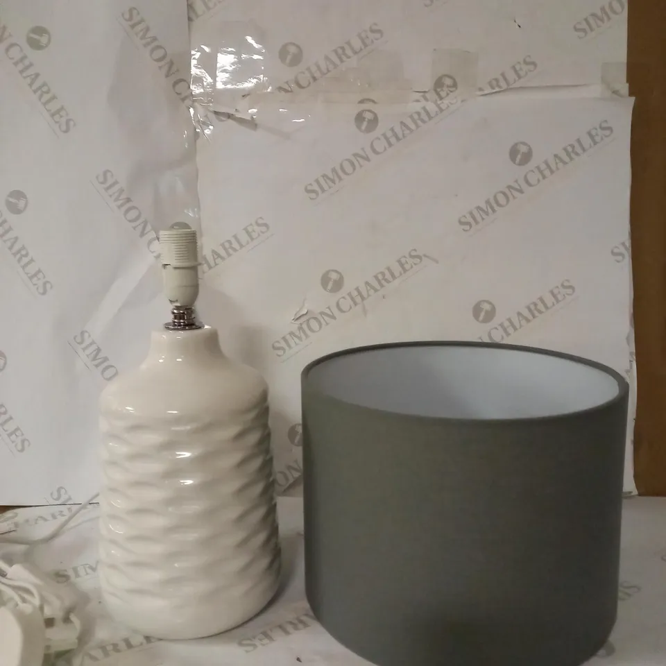 JOHN LEWIS ANNIE TABLE LAMP WHITE AND GREY