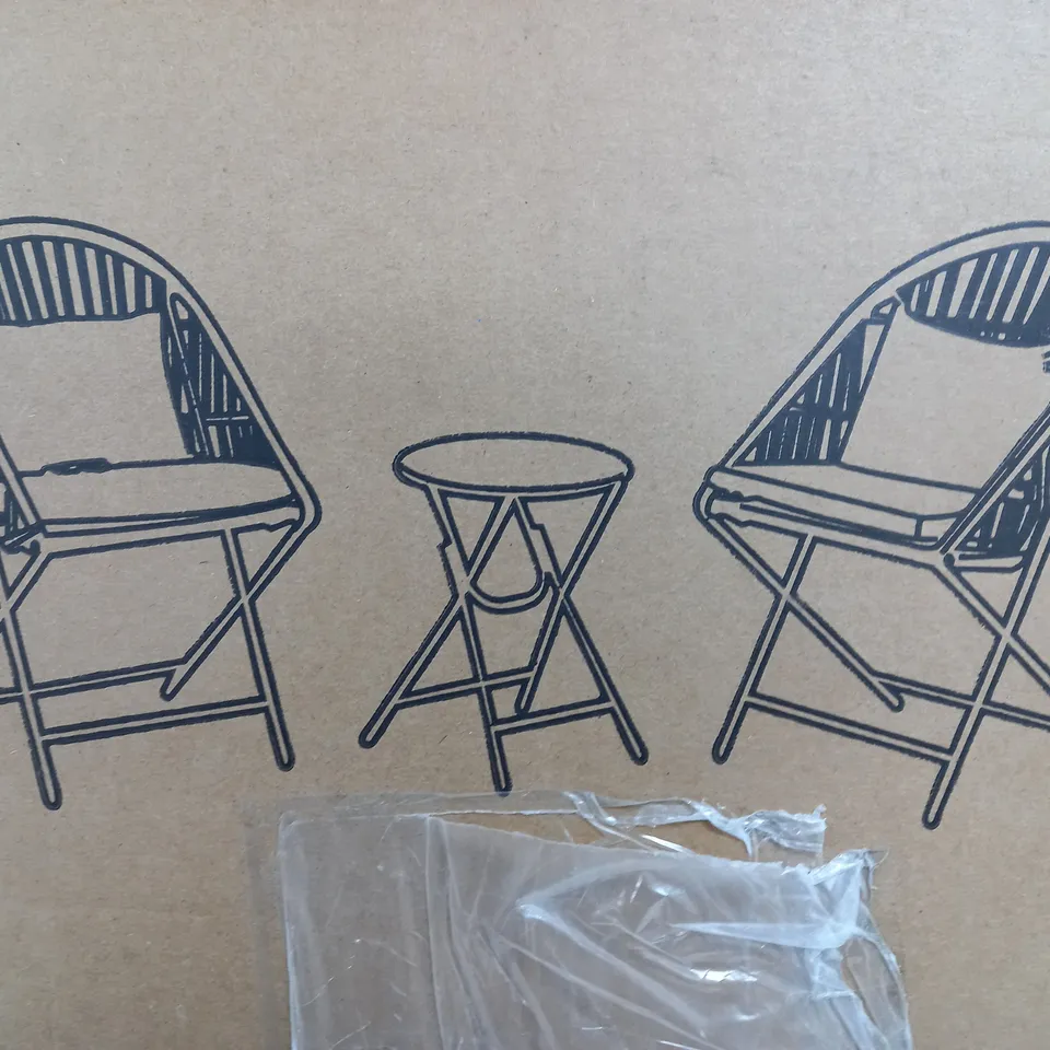 INNOVATORS COLLAPSIBLE 3 PIECE HOLLY BISTRO SET, DARK GREY