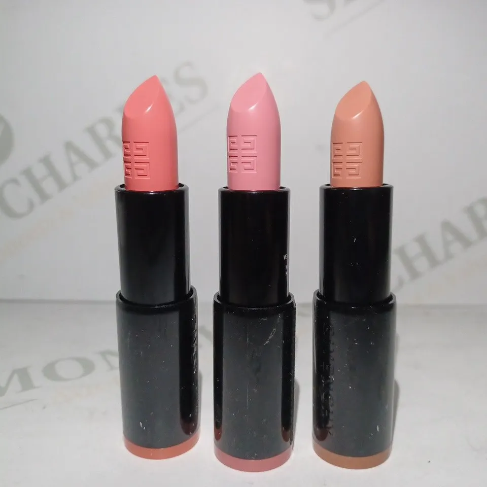 BOX OF APPROX 10 ASSORTED GIVENCHY TESTER LIPSTICKS - 1 SECRET NUDE, 17 FLASH CORAL, 19 ROSY NIGHT, ETC
