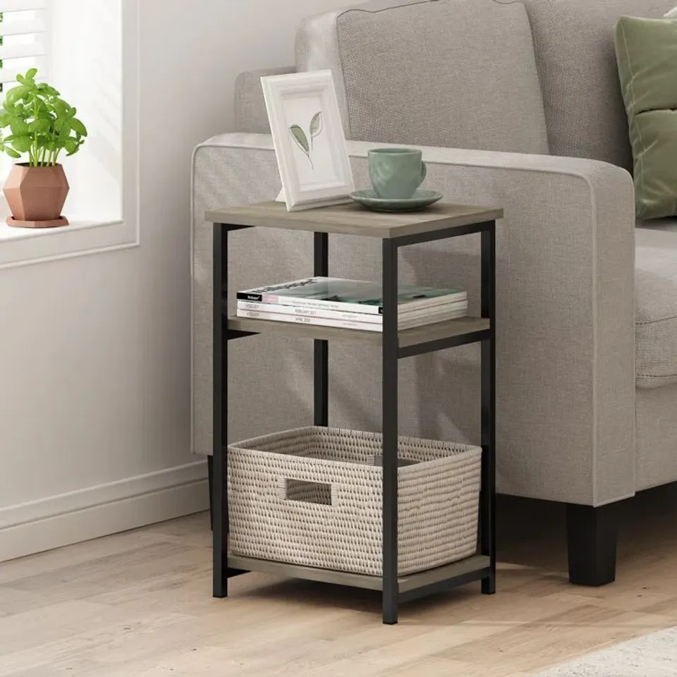 BOXED ADNAND SIDE TABLE WITH STORAGE