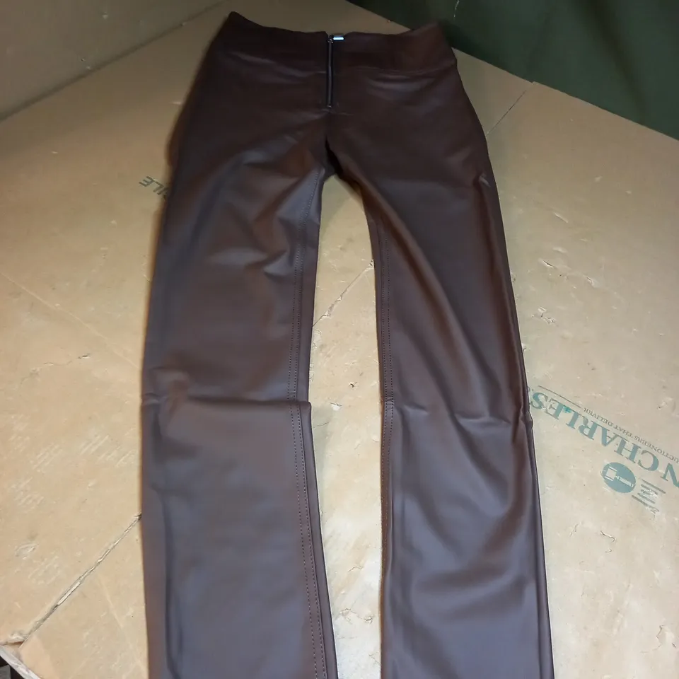 MR.UP BROWN LATEX TROUSERS SIZE S