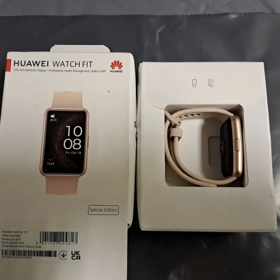 BOXED HUAWEI WATCH FIT IN NEBULA PINK - STA-B39