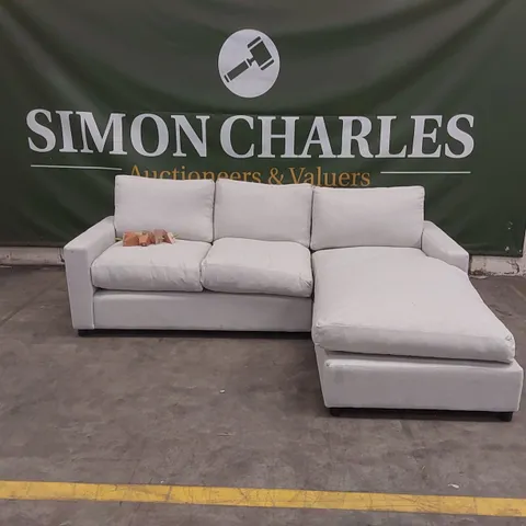 QUALITY DESIGNER LIGHT GREY FABRIC CHAISE CORNER SOFA