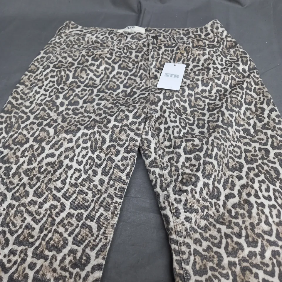 STR TEEN LEOPARD PRINT TROUSERS - UK 12 