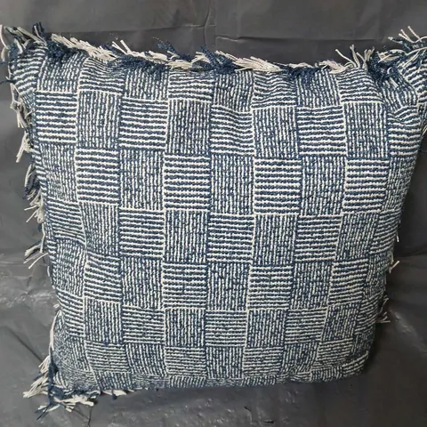 HUG RUG WOVEN CROSS HATCH CUSHION NAVY 45CM X 45CM