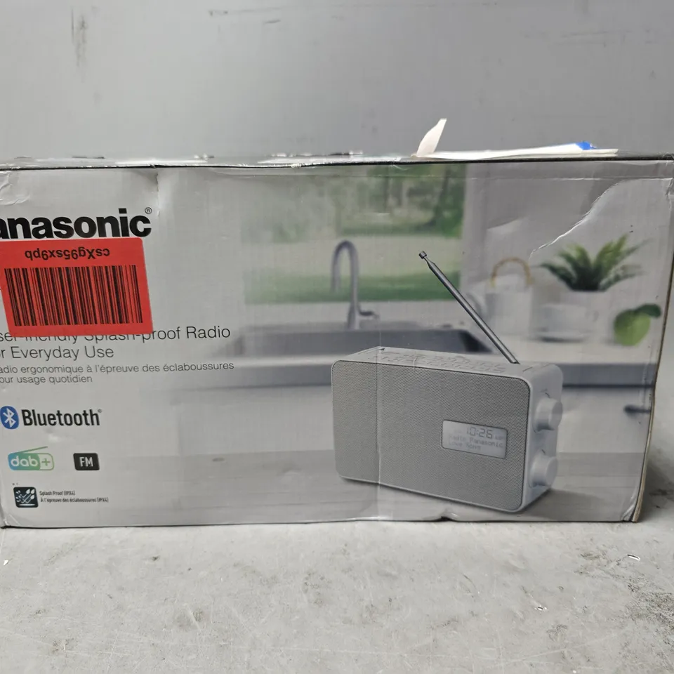 BOXED PANASONIC SPLASHPROOF RADIO RF-D30BTEG-W