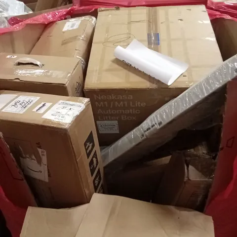 PALLET OF ASSORTED HOUSEHOLD GOODS AND PRODUCTS TO INCLUDE; AUTOMATIC LITTER BOX, BABY PLAYPEN, AIR PURIFIER ETC